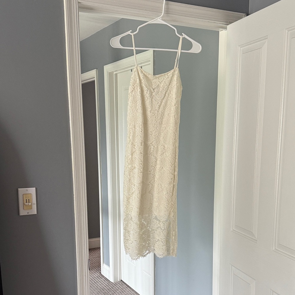 Express Cream Lace Dress